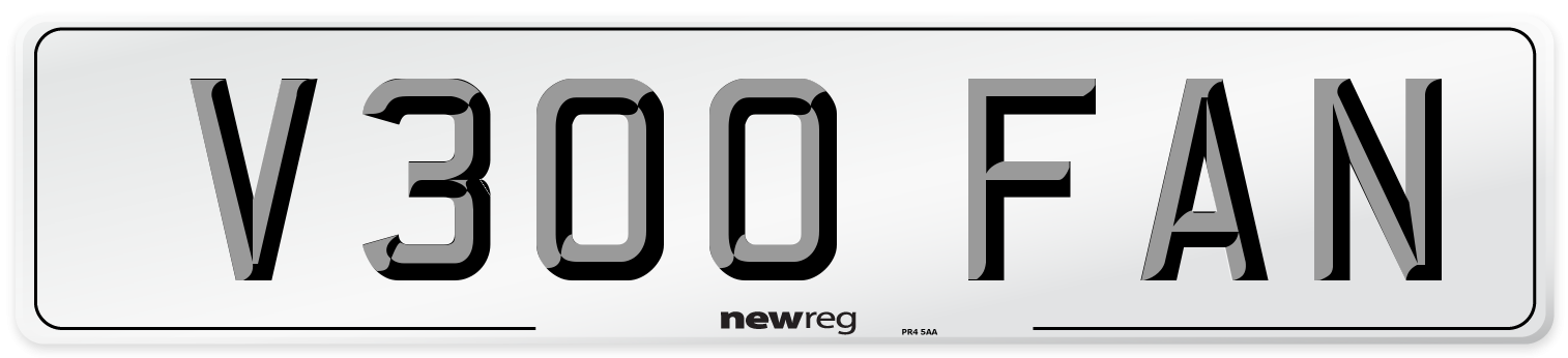 V300 FAN Number Plate from New Reg